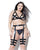 Coquette Darque Wet Look Bra Top & Leg Harness Black OS/XL