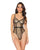Holiday Metallic Fishnet Teddy w/Underwire Cups Black/Gold MD