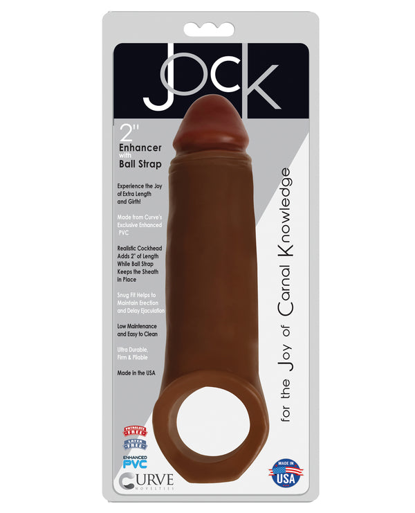 Curve Toys Jock Enhancer 2' Extender w/Ball Strap - Chocolate