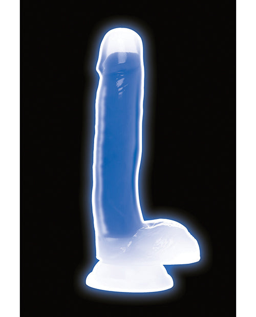 Curve Toys Lollicock 7' Glow In The Dark Silicone Dildo w/Balls - Blue