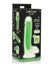 Curve Toys Lollicock 7' Glow In The Dark Silicone Dildo w/Balls - Green