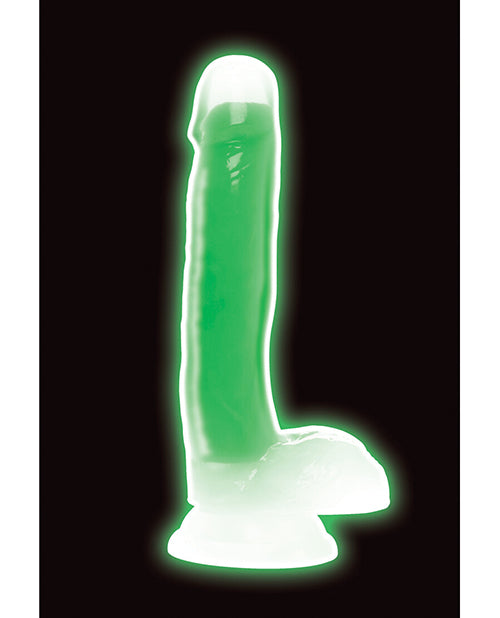 Curve Toys Lollicock 7' Glow In The Dark Silicone Dildo w/Balls - Green
