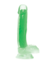 Curve Toys Lollicock 7' Glow In The Dark Silicone Dildo w/Balls - Green