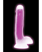 Curve Toys Lollicock 7' Glow In The Dark Silicone Dildo w/Balls - Purple