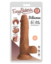 Curve Novelties Easy Rider Dual Density 6' Silicone Dong w/Balls  - Light