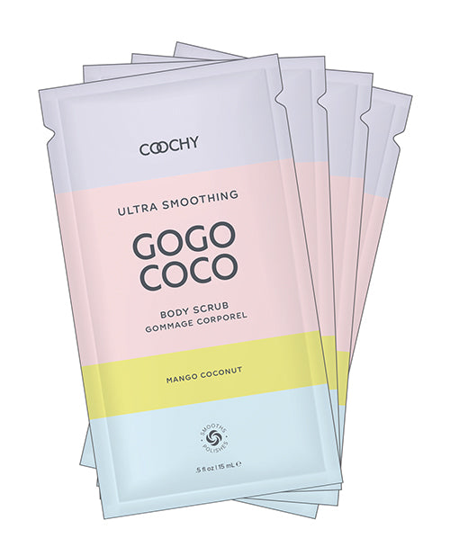 COOCHY Ultra Smoothing Body Scrub - .35 oz Mango Coconut Foil Bag of 24