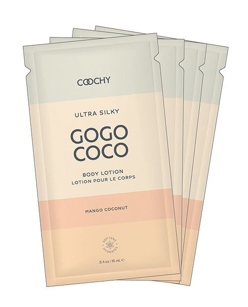 COOCHY Ultra Silky Body Lotion Bulk Bag - .35 oz Mango Coconut Foil Bag of 24