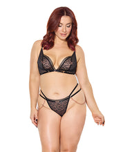 Pleasure Collection Feline Fatale Bra & G-String 2 pc Set - Black O/S