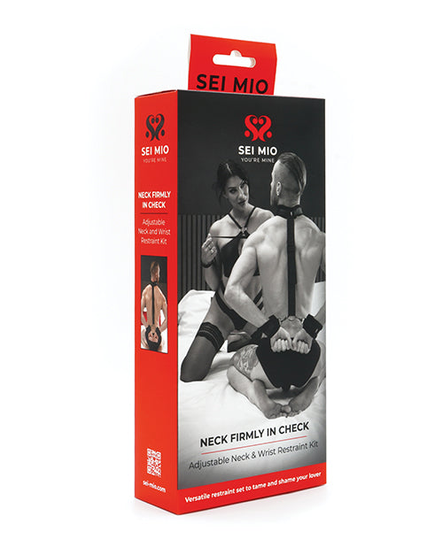 Sei Mio Neck Firmly in Check Adjustable Neck & Wrist Restraint Kit - Black