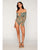 Long Sleeve Opaque and Fishnet Seamless Teddy w/Removable Halter Chain - Sage Green O/S