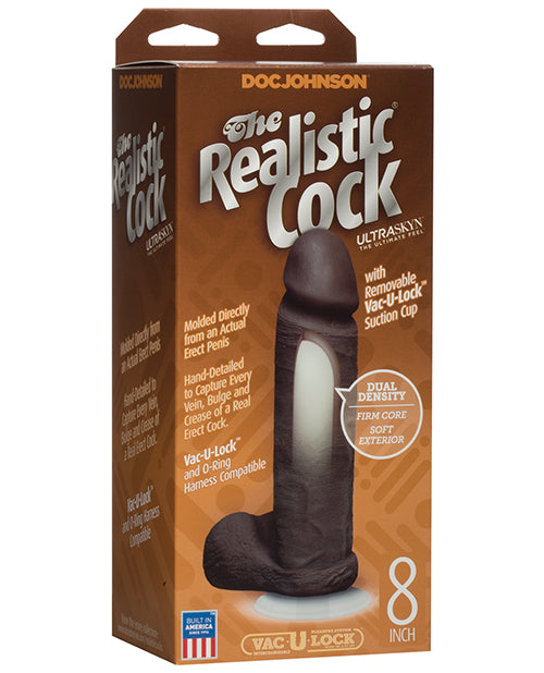 Realistic 8' ULTRASKYN Cock w/Balls - Brown