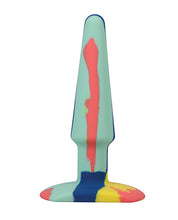 A Play 5" Groovy Silicone Anal Plug - Multicolor/Yellow