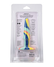 A Play 5" Groovy Silicone Anal Plug - Multicolor/Yellow