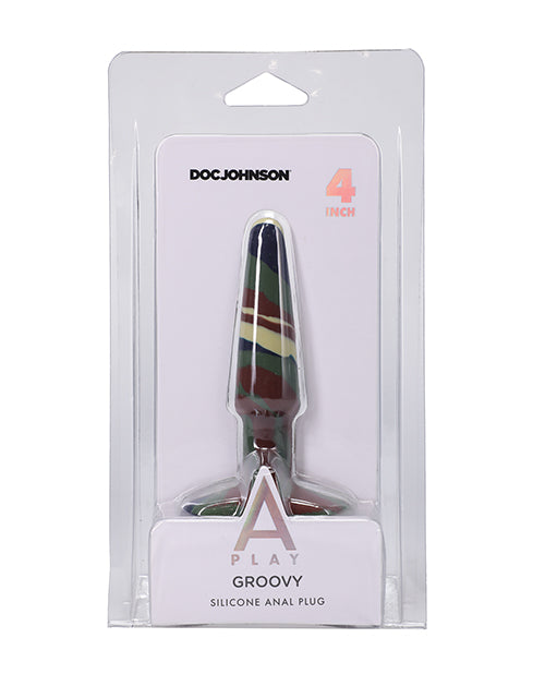 A Play 4' Groovy Silicone Anal Plug - Camouflage