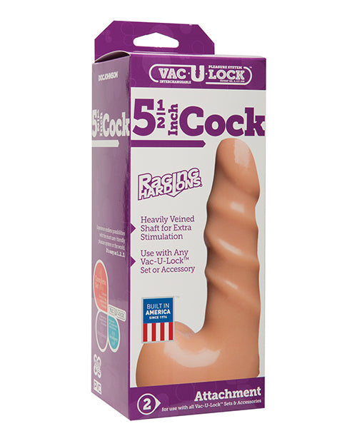Vac-U-Lock 5.5' Raging Hard on Realistic Cock - White