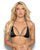 Rhinestone Semi Open Tri Bra Black O/S