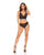 Touch of Pearl Feather Lace Bralette with Pearl Detail & Brazilian Panty 2 pc Set - Black S/M
