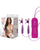 Lux Fetish Vibrating Nipple Clamps w/Wired Remote Control - Pink/Purple