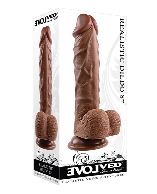 Evolved 8' Realistic Dildo w/Balls - Dark