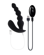 Evolved Bead Me Up Curved Anal Vibrator w/Remote Control - Black
