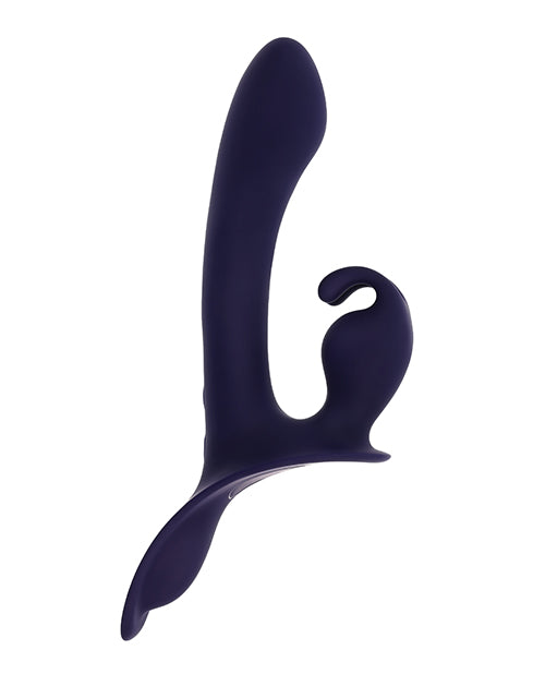 Evolved Giving Vibes Strap-On Bunny Eared Stimulator w/Remote Control - Purple