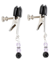 Spartacus Adjustable Broad Tip Nipple Clamps w/Purple Beads