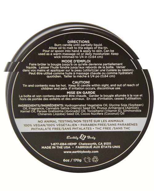 Earthly Body Suntouched Hemp Candle - 6 Oz Round Tin