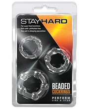 Blush Stay Hard Beaded Cock Rings 3 Pack