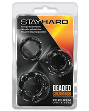 Blush Stay Hard Beaded Cock Rings 3 Pack