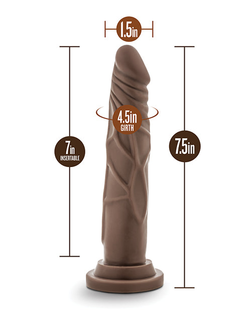 Blush Dr. Skin 7.5' Basic Realistic Cock - Chocolate