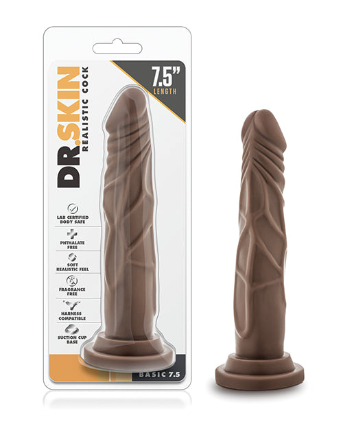 Blush Dr. Skin 7.5' Basic Realistic Cock - Chocolate