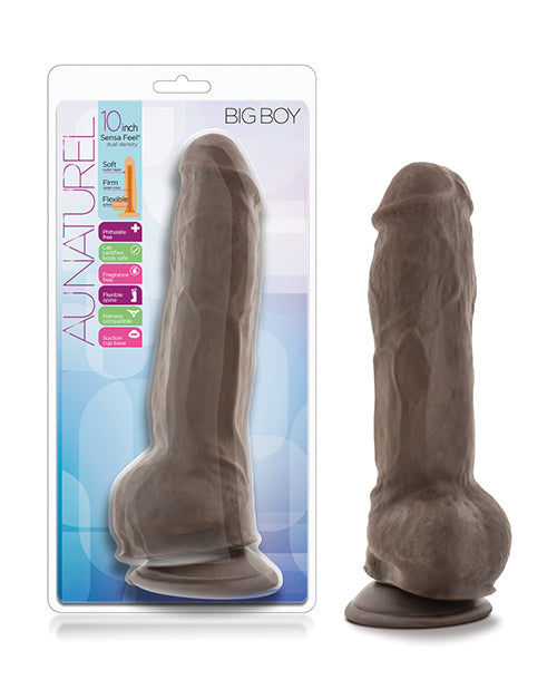 Blush Au Natural 10' Big Boy Realistic Dildo w/Balls - Chocolate