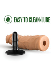 Blush Lock On 8' Argonite Dildo w/Suction Cup Adapter - Mocha