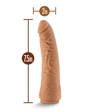 Blush Lock On 7.5' Hexanite Dildo w/Suction Cup Adapter - Mocha