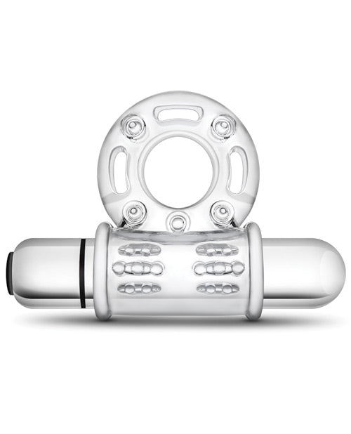 Blush Stay Hard 10 Function Vibrating Bull Ring Cock Ring - Clear