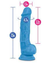 Blush Neo Dual Density 7.5' Cock w/Balls - Neon Blue