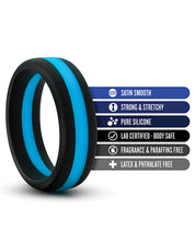 Blush Performance Silicone Go Pro Cock Ring - Black/Blue