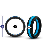 Blush Performance Silicone Go Pro Cock Ring - Black/Blue