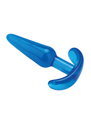 Blue Line C & B 4.25' Slim Tapered Butt Plug - Jelly Blue