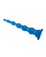 Blue Line C & B 8.5' Anal Beads w/Suction Base - Jelly Blue