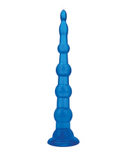 Blue Line C & B 8.5' Anal Beads w/Suction Base - Jelly Blue