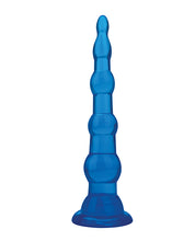 Blue Line C & B 6.75' Anal Beads w/Suction Base - Jelly Blue