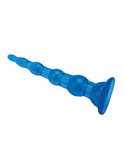 Blue Line C & B 6.75' Anal Beads w/Suction Base - Jelly Blue