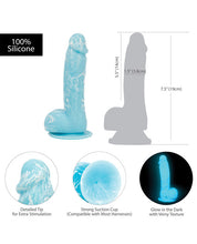 Addiction Luke Glow in the Dark 7.5' Dildo - Blue