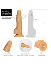 Naked Addiction 8' Rotating & Vibrating Dong w/Remote - Caramel