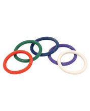 Spartacus 1.5' Rubber Cock Ring Set - Rainbow Pack of 5