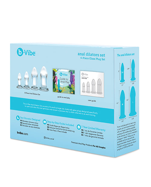 B-Vibe Glass Anal Dilator 4 pc Set