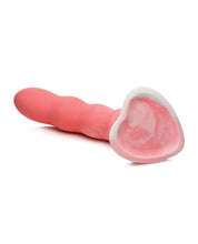 Curve Toys Simply Sweet 7' Wavy Silicone Dildo - Pink/White