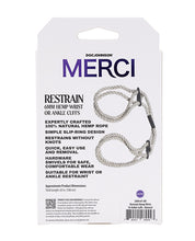 Merci Hogtie Bind & Tie Wrist or Ankle  Cuffs - 6 mm Hemp Natural