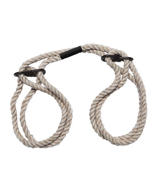 Merci Hogtie Bind & Tie Wrist or Ankle  Cuffs - 6 mm Hemp Natural